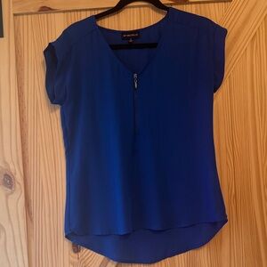 My Michelle Royal Blue Blouse with Zipper Detail